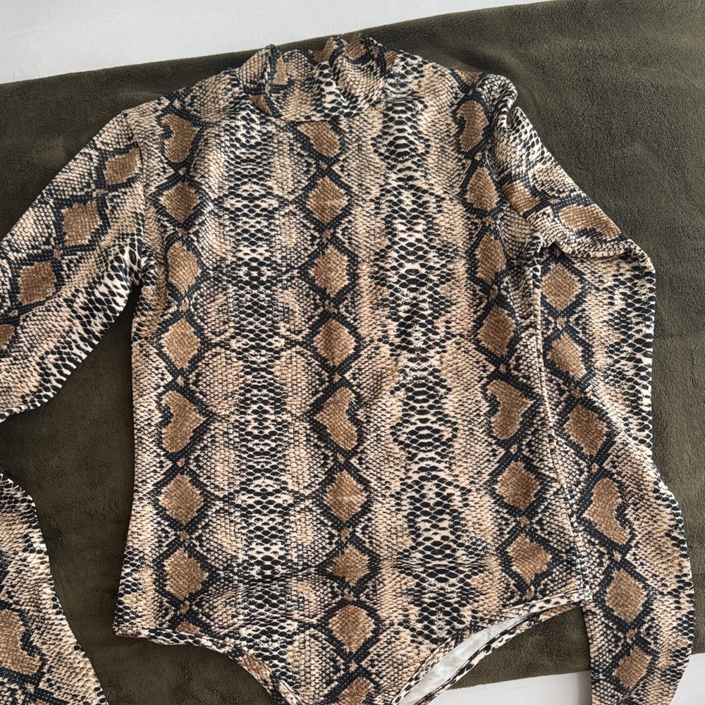 Snakeskin Print Bodysuit
